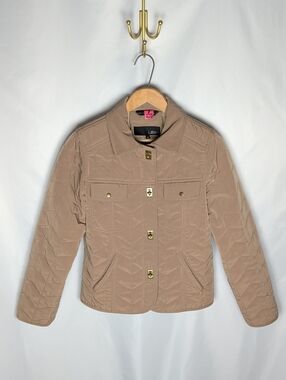 Utex Design Camel Quilted Fleece Lined Utility Jacket Size S